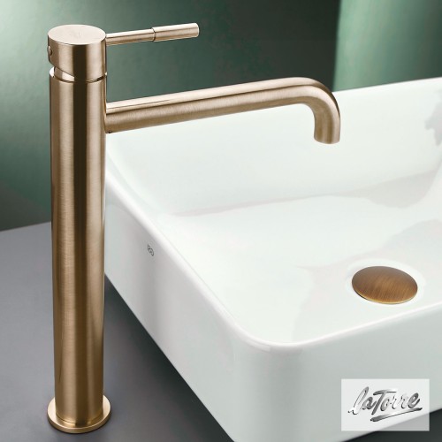 ΜΠΑΤ.ΝΙΠΤ.ΥΨΗΛΗ+ΒΑΛΒ.CLIC-CLAC TECH LA TORRE BRONZE BRUSHED